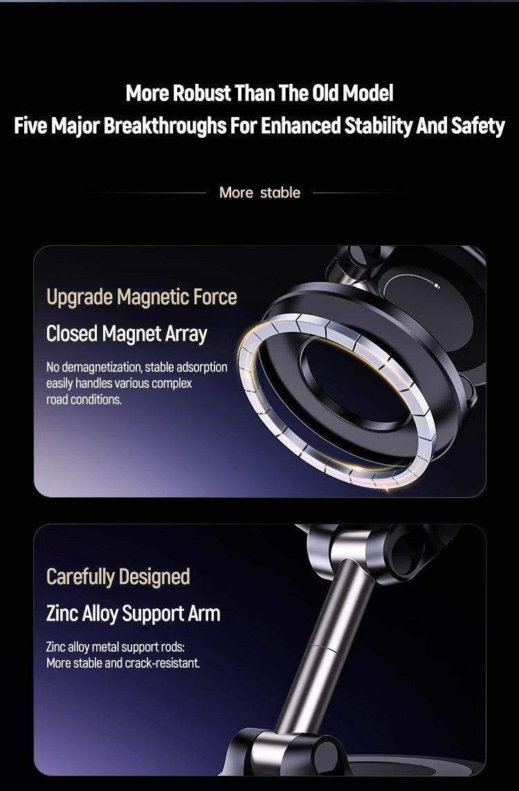 Universal Magnetic Car Phone Holder-Adjustable Dashboard & Windshield Mount