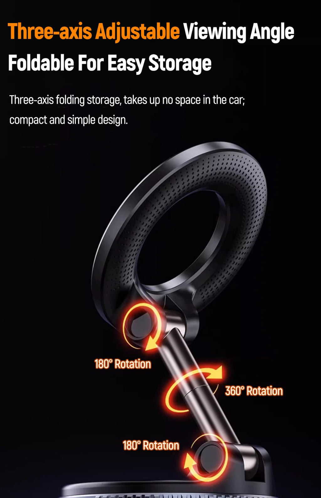 Universal Magnetic Car Phone Holder-Adjustable Dashboard & Windshield Mount